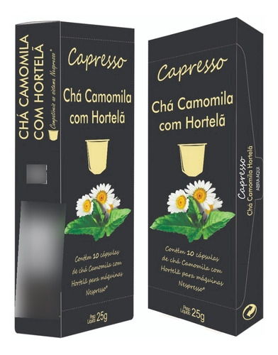 Cápsula Nespresso Chá Camomila C/ Hortelã Capresso 10 Unid