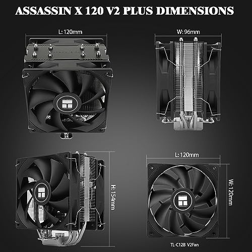 Thermalright Assassin X 120 V2 Plus Cpu Air Cooler, 4 Heat