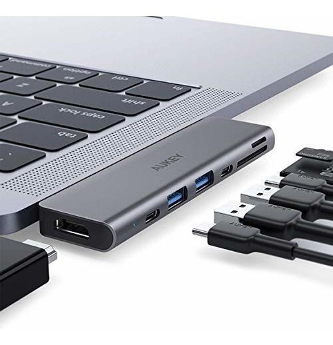 Aukey - Hub Usb C Para Macbook Pro (7 En 1)