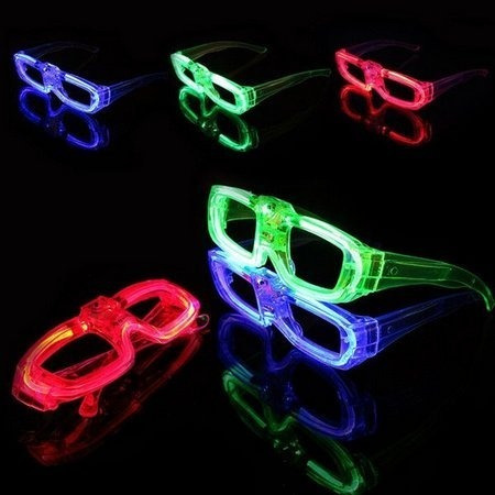 1 Unidade Óculos De Led Pisca Cores Sortidas Neon Rave