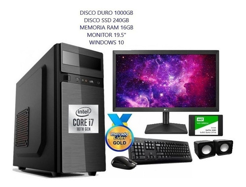 Imagen 1 de 5 de Computador Intel Core I7 10ma Gen 1tb+ssd 240/16gb Led 20 Iv