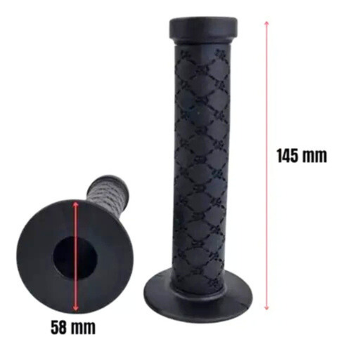 Manopla Absolute Bmx1 Preta Borracha 145mm Com Flange Plug Cor Preto