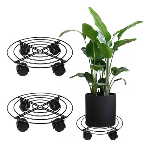 Soporte Para Macetas De Metal Con Ruedas, Base Of Stands, 2