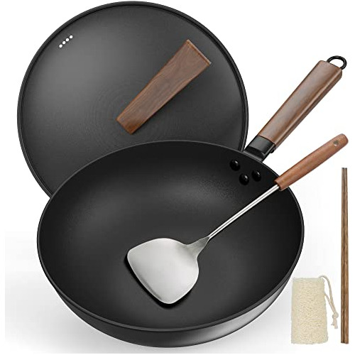 Sartén Wok De 13 Pulgadas, Woks Y Sartenes Con Tapa, Wok Sin