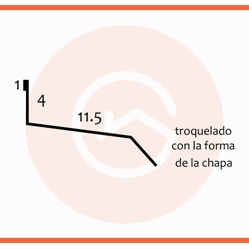 Zingueria Babeta Sobrechapa Techo Sinusoidal X 2 Metros