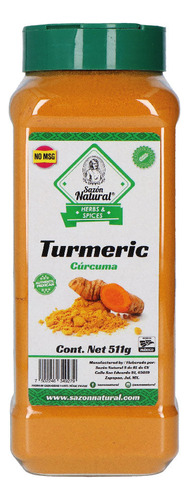 Curcuma 511g Sazon Natural Hierbas Y Especias Condimento
