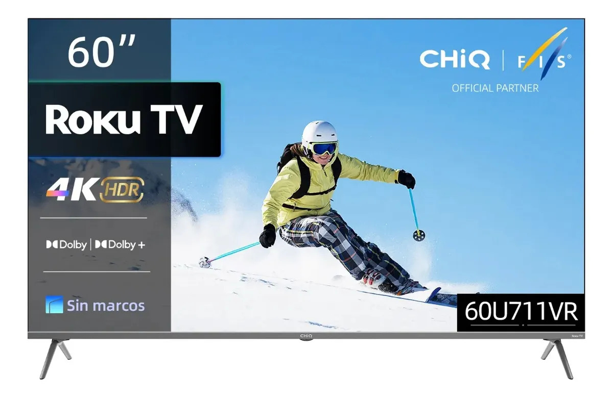 Televisor Con Roku Integrado 60u711vr 60in 4k Hdr Dolby Audio 60hz Chiq