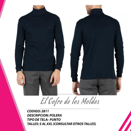 Molde Digital Polera Hombre Patron Pack 5 Talles!