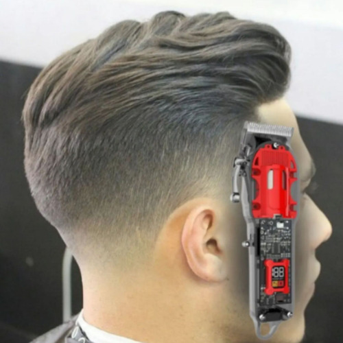 Maquininha De Cortar Cabelo -profissional Com Kit Completo Cor Vermelho 127/220V