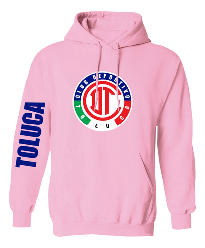 Sudadera Mod Liga Mx Diablos Rojos De Toluca Pink