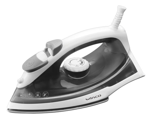 Plancha A Vapor Con Rociador Base Antiadherente Winco W2021 Negro/blanco