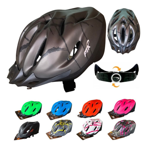 Capacete Bike Ciclismo Mtb Bicicleta Com Regulagem Cor Grafite/preto Tamanho 56-62cm