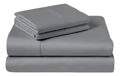 Sábanas Algodón Liso 2 Plazas 200 Hilos - Gris