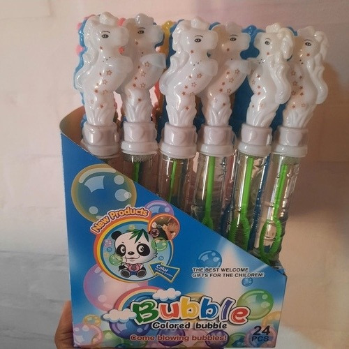 Pack Por 12 Burbujas De Vara Juego Para Niño  25cm Caballito