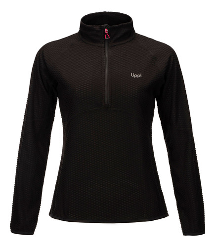 Poleron Mujer Lippi Jacarandá Nano-f 1/4 Zip Negro V20