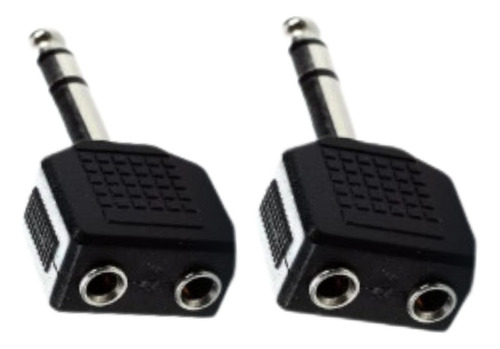 2 Unidades Jack Plug De Adaptadores De 6.3 A 3.5 Color Negro