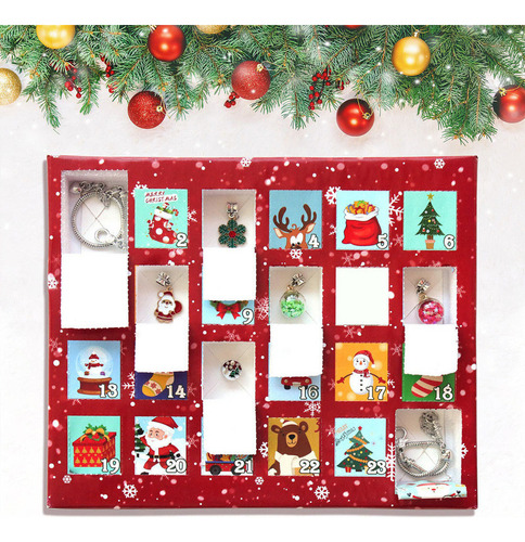 Pulseira De Pingente Com Calendário Do Advento, Natal