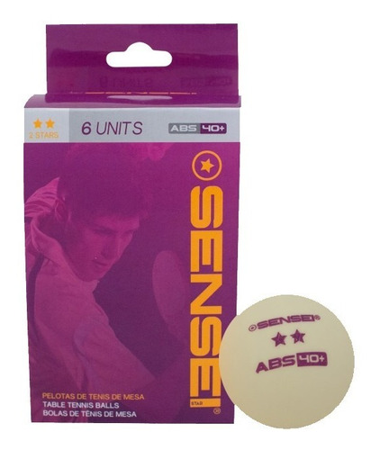 Pelotas Ping Pong Sensei 2 Estrellas Caja 6 U. Original