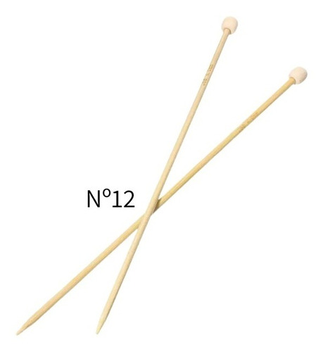 Palillos Rectos Para Tejer  Bambú Nª 12