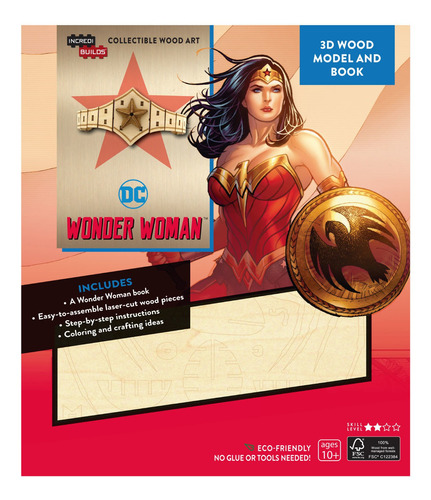 Dc Comics Wonder Woman Libro Y Modelo Armar Madera