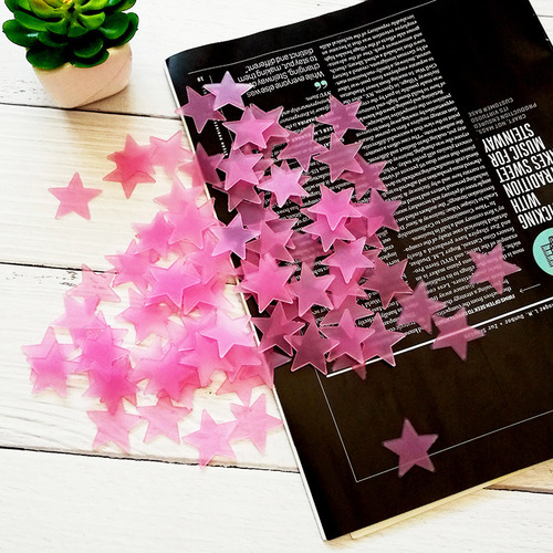 Creator 500 Estrellas Adhesivas 3d Fosforescentes Para Pared Y Techo, Decoración Infantil Que Brilla En La Oscuridad, Rosas, Autoadhesivas, Ideal Para Dormitorio, Techo, Pared, Vidrio O Muebles