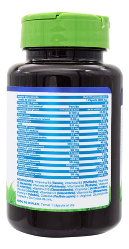 Multivitaminas Para Hombre Vidanat 30 Capsulas Sabor Neutro