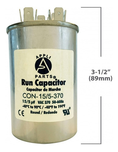 Appli Parts Condensador/ Capacitor De Marcha Dual 15+5 Mfd