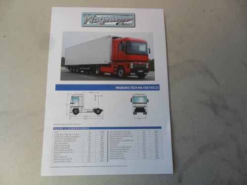 Folleto Camion Renault Magnum Antiguo Catalogo No Manual