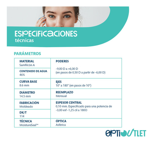 Lentes De Contacto Bausch & Lomb Ultra Torico Para Astigmatismo | Caja Con 6 Piezas De Duración Mensual | Incluye Kit Optioutlet Con Estuche Espejo Pinzas Y Solución De 60ml | Maxima Comodidad