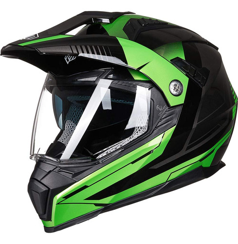 Casco Deportivo Dual Para Moto Todo Terreno Con Visera Solar