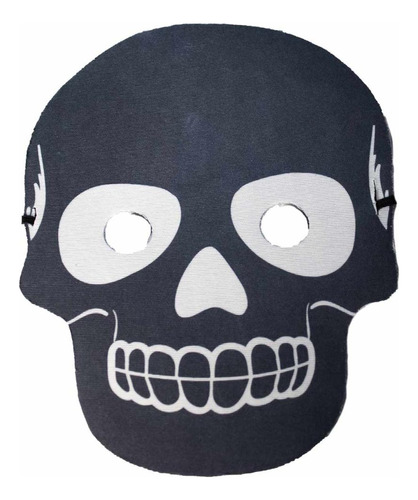 Máscara Halloween Caveira Esqueleto Preto Fantasia Adultos