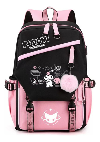 Mochila Escolar Kuromi Melody Peripheral De Gran Capacidad L