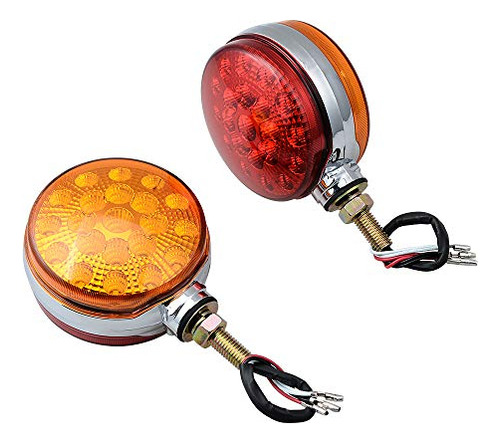 Amopa Corp, 1 Par, Redondo, 42 Led, Doble Cara, Rojo Am [u]