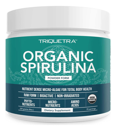 Polvo Orgánico De Epirulina Triquetra Health 225 G