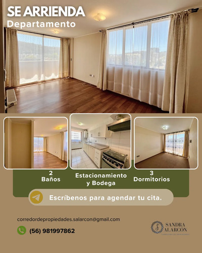 Departamento En Arriendo 3d-2b-1e-1b Collao, Concepción