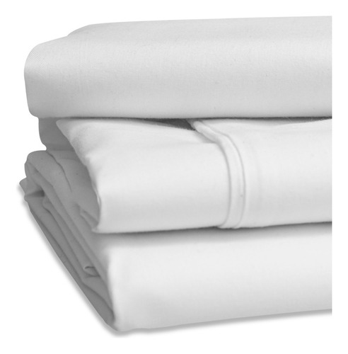 Juego De Sábanas Queen Size 300 Hilos Hipoalergénica Ziva Color Blanco Diseño De La Tela Liso