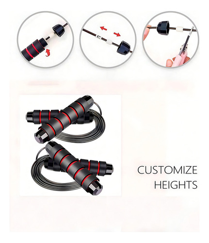 Cuerda Para Saltar Ajustable Ejercicio Color Rojo