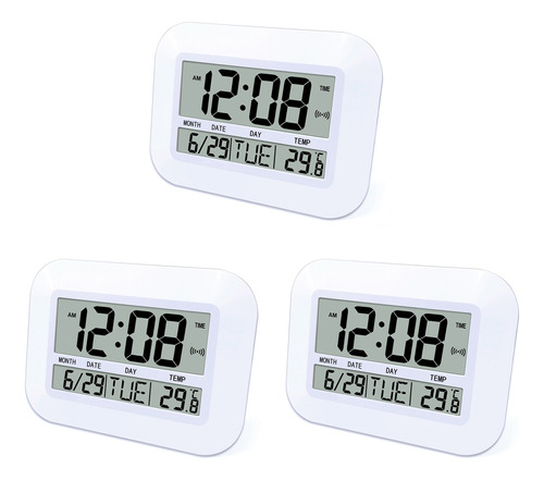Reloj De Pared Digital Con Alarma Lcd Grande Y Simple, Funci