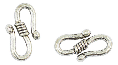 100 Piezas Broches De Gancho En S De Color Plata Accesorios
