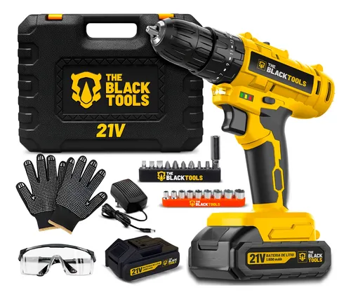 Furadeira Parafusadeira Impacto 21v C/maleta The Black Tools - R$ 135