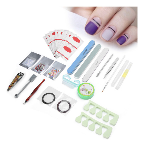 Juego De Herramientas Para Decoración De Uñas Con Forma De T