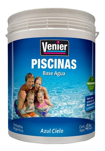 Imagen 3 de 6 de Pintura Pileta Agua Venier 20 L Piscinas Protección Mm