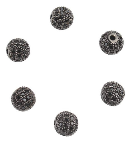 Song Xi 6pcs Negro Circonita Cubica Cz Micro Pavimenta Perla