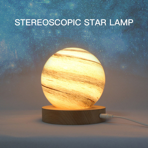 Lámpara De Mesita De Noche Recargable Por Usb Planet Night L
