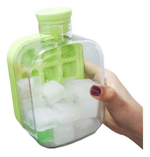 Copo De Garrafa De Água 2 Em 1 Ice Cube Maker Com Canudo De