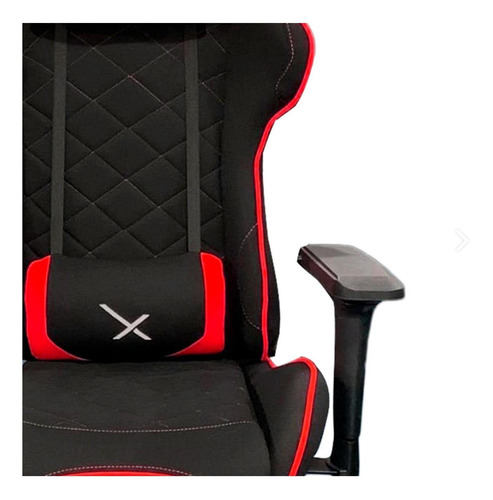 Imagen 3 de 4 de Silla de escritorio Xzeal XZ25 gamer ergonómica negra y roja con tapizado de tela