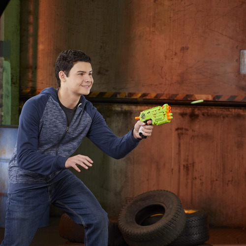 Toy Nerf Zombie Strike Quadrot Blaster Con 4 Dardos De Más D