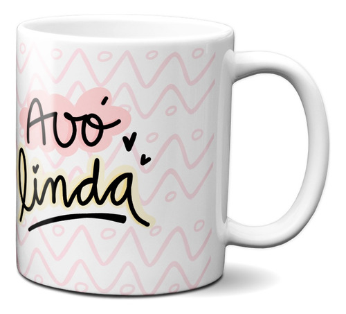 Caneca Xícara Porcelana Presente Vovó Amor De Mãe Em Drobro