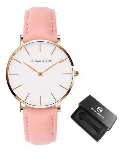 Reloj Hannah Martin Simple De Cuarzo De Cuero Para Mujer .