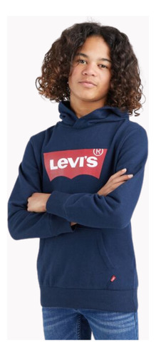 Moletom Levis Infantil Marinho Bat Red C/ Capuz